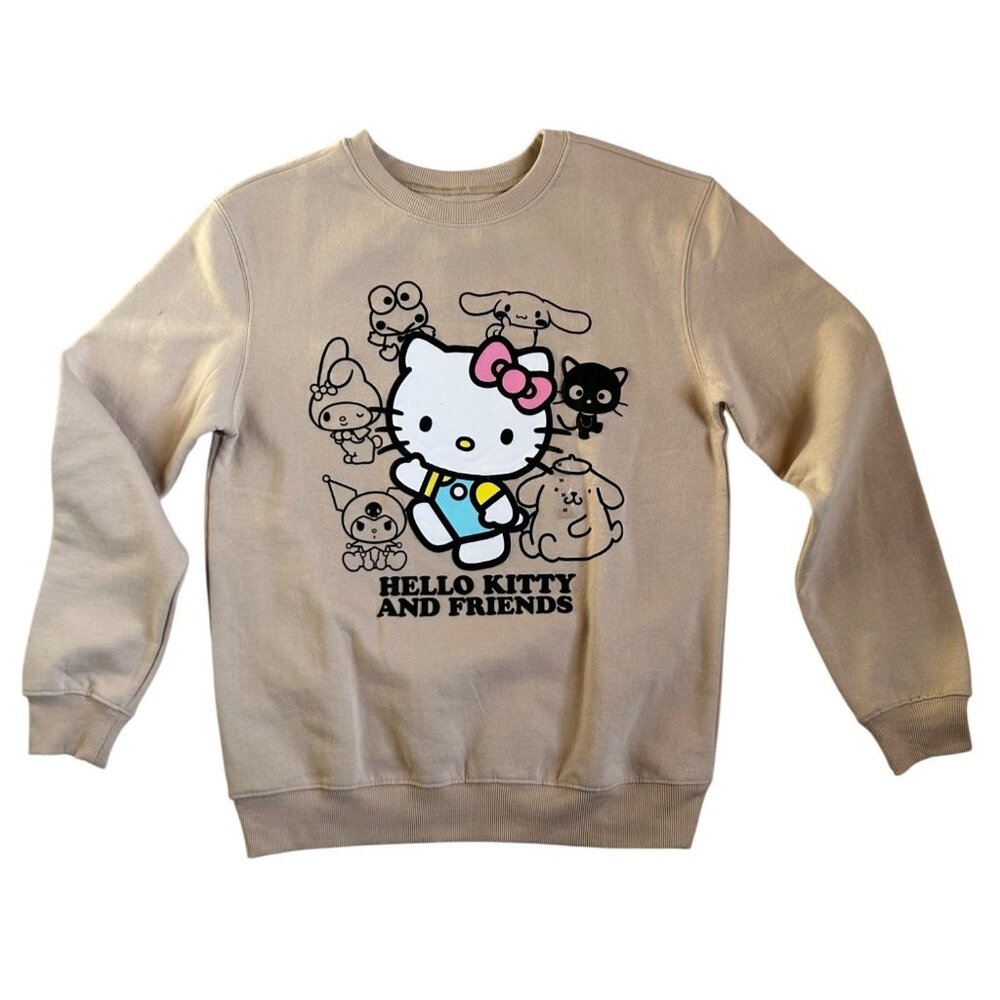 Hello Kitty and Friends Sweatshirt Sz Medium Tan NEW with tags